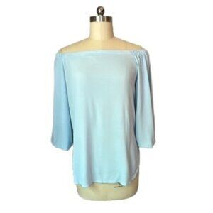 Saprano Light Blue Off the Shoulder Top Blouse - LNC